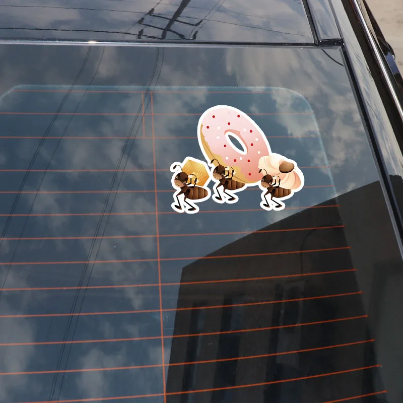 YJZT 12.9*10.5CM Donuts Ants Decor Car Stickers Personalized Bumper Window 11A0676 | Автомобили и мотоциклы