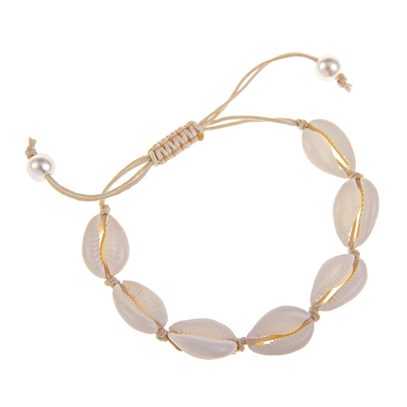 Браслет из натуральной ракушки летние пляжные аксессуары женский подарок на