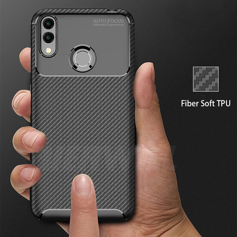 honor 8C case For Huawei Honor 8c Case Shockproof Armor Carbon Fiber Soft Silicone Bumper Cover for |