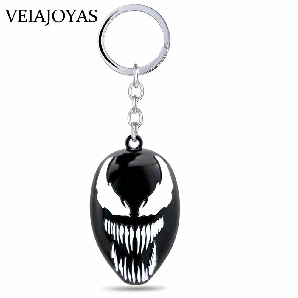 Фильм Темно человек паук Venom кулон колье Черная маска сплав брелок chaveiro llaveros