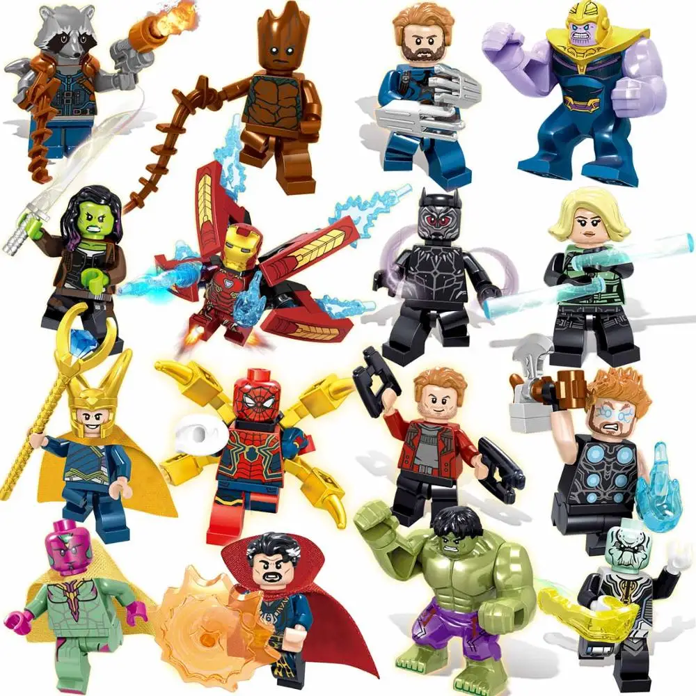 Heroes1 Супергерой Marvel Мстители Бесконечность войны строительные блоки Халк танос Капитан Америка Фигурки Кирпичи игрушки для детей - Цвет: Heroes1