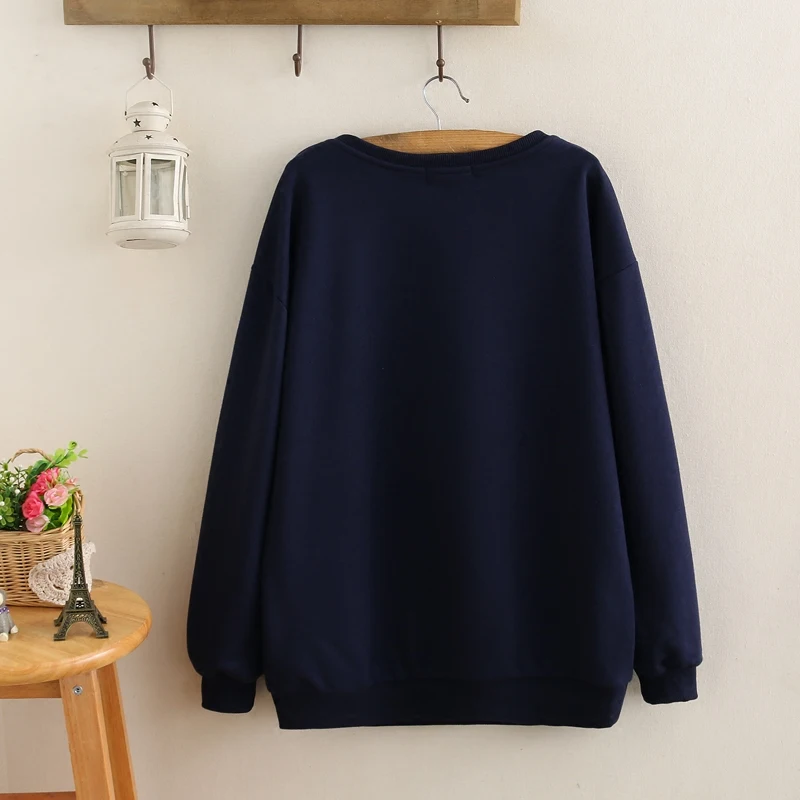 Пуловер Женский свободного покроя с длинным рукавом и круглым вырезом большого