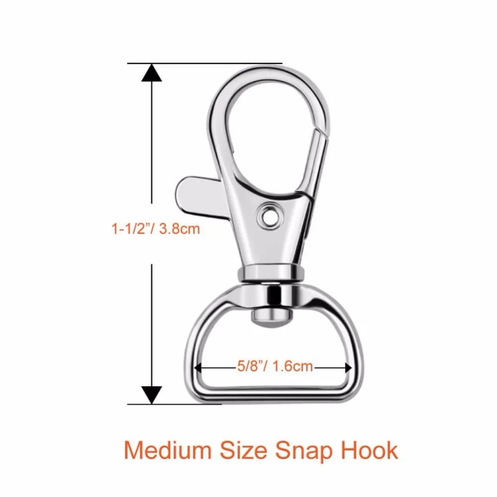 100 шт. металлический поворотный карабин на шнурке с кольцами для ключей|metal key