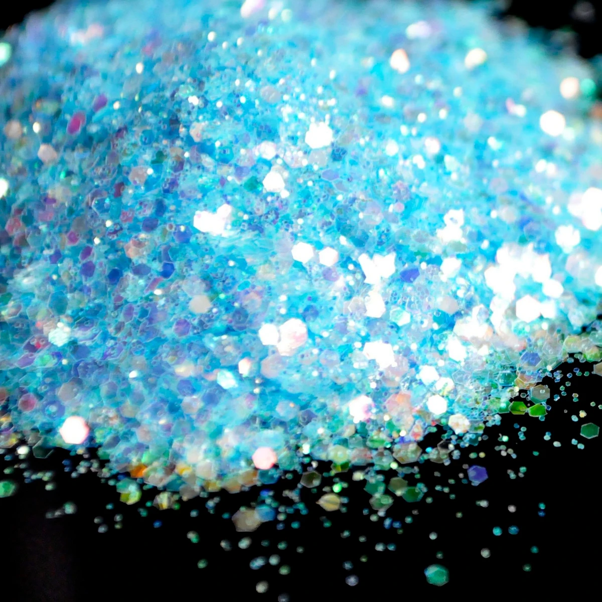 Радужные радужные конфетные цвета прозрачные голубые блестки для ногтей смесь