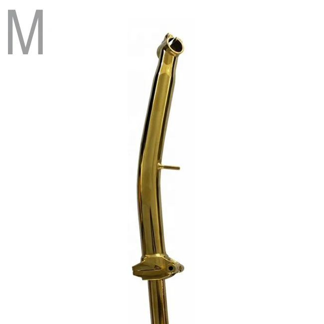 M Gold Color Stem TWTOPSE титановый стержень для Brompton, складная велосипедная головка, трубка для s m P, светильник для руля, вес титанового руля велосипеда - Цвет: M Gold Color Stem