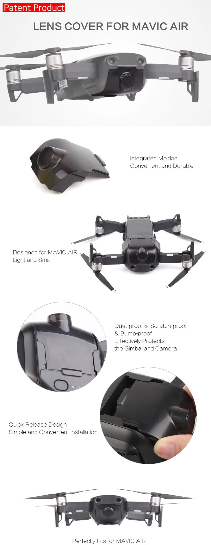 1 шт. крышка объектива камеры защита объектива Защитная крышка для DJI MAVIC AIR Drone аксессуары