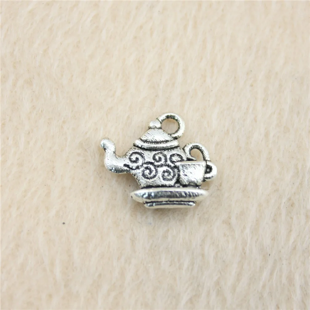 

67pcs/lot 13*15mm ancient silver Teapot Cup charm Pendants DIY jewelry for bracelet necklace earring