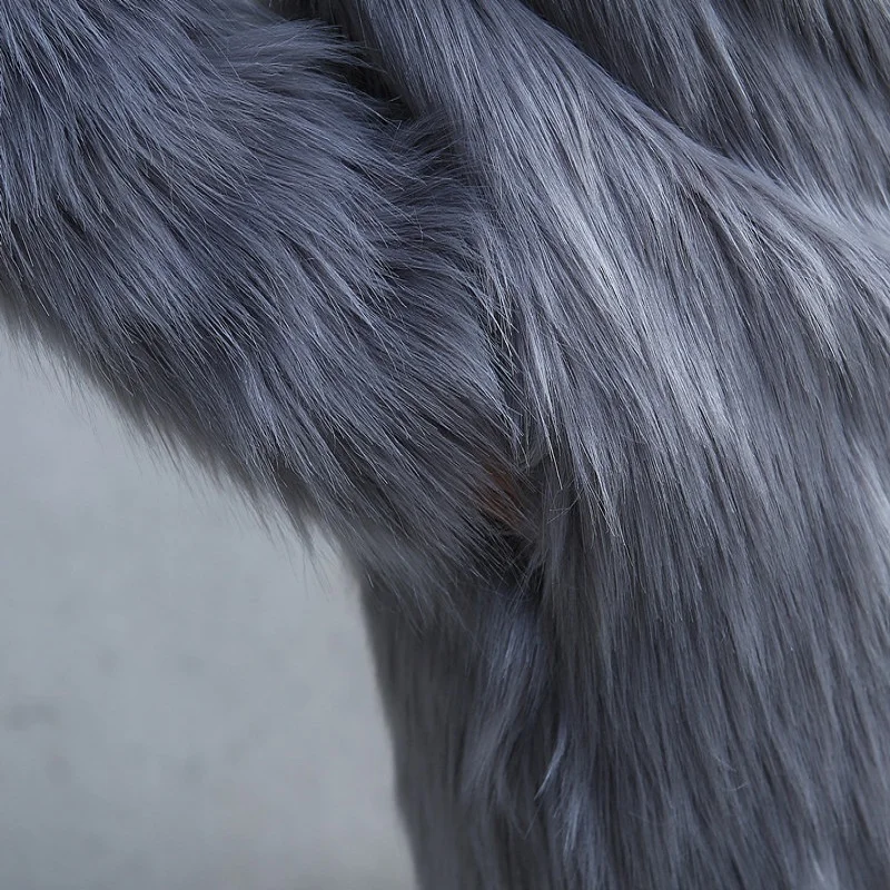 Модное пальто с искусственным мехом новинка зимы 2018 экологически чистое меховое