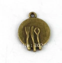 

FREE SHIPPING 200PCS Antiqued bronze dinner set Charms A13350B