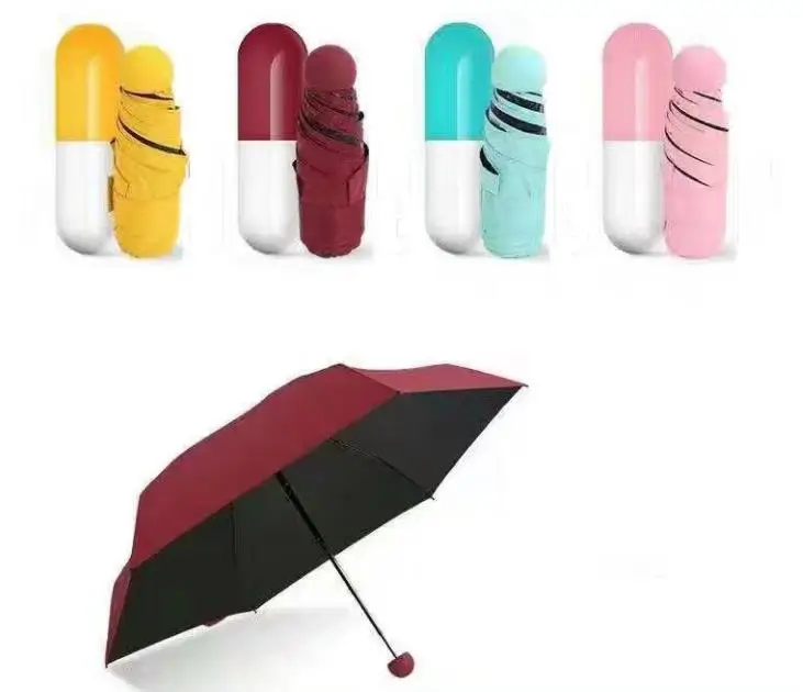 

Капсульный чехол Зонт ультра легкий мини складной зонт компактный карманный зонтик ветрозащитный зонтик от дождя и солнца SN1115