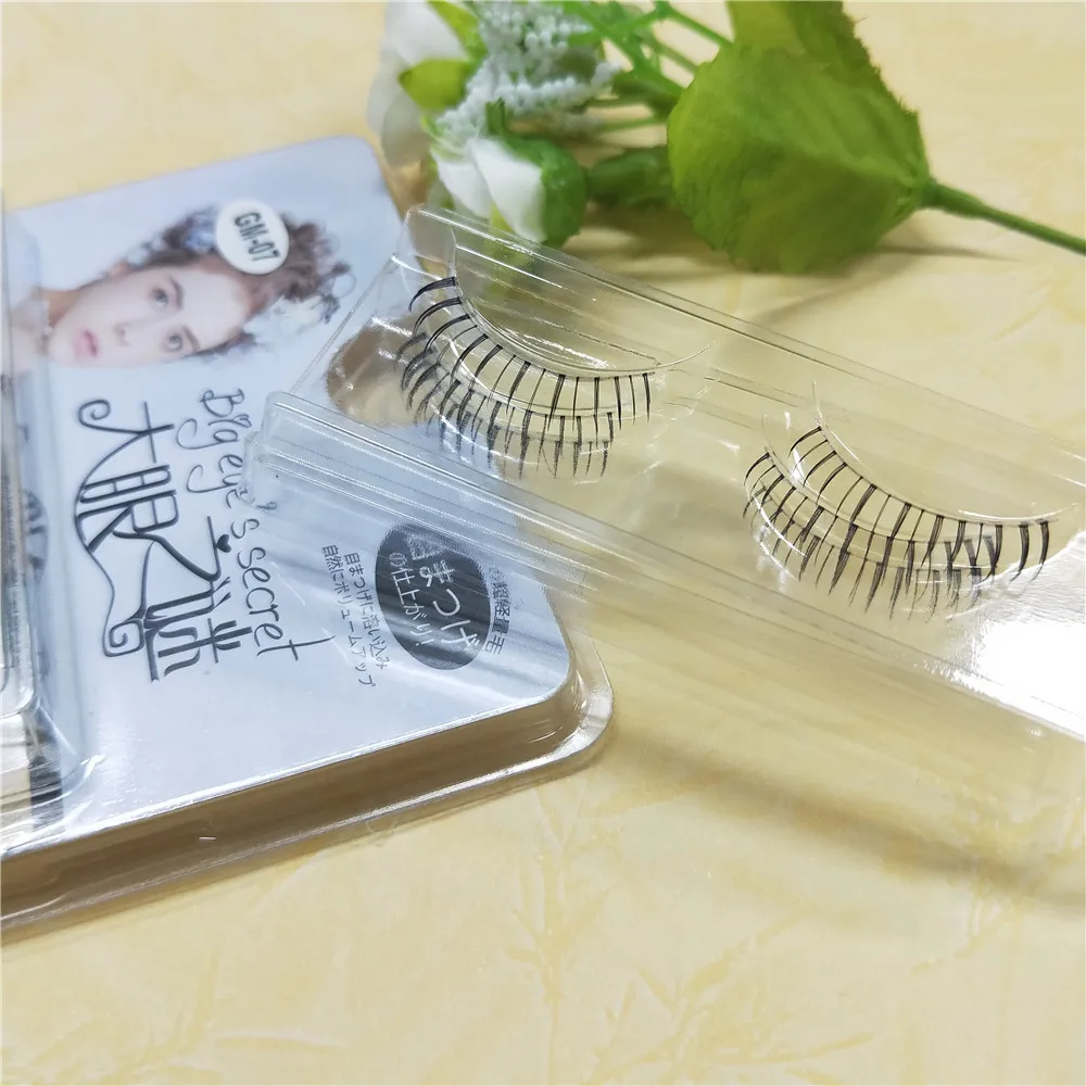 3 Пары коротких натуральных нижних накладных ресниц прозрачные черные отдельные