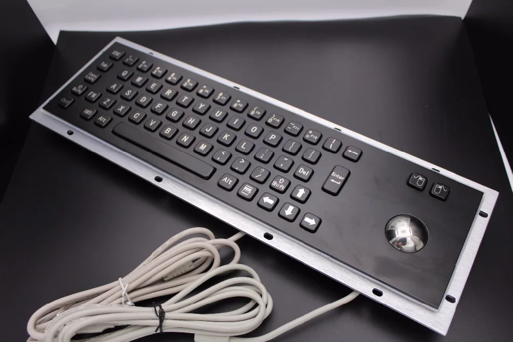 Professional IP65 vandal resistant stainless steel metallic keyboard waterproof
