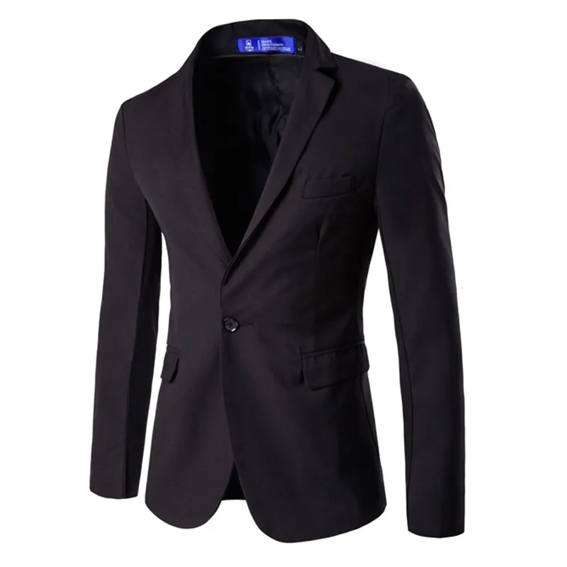 Мужской костюм новый весенне-осенний однотонный Тонкий Модный деловой