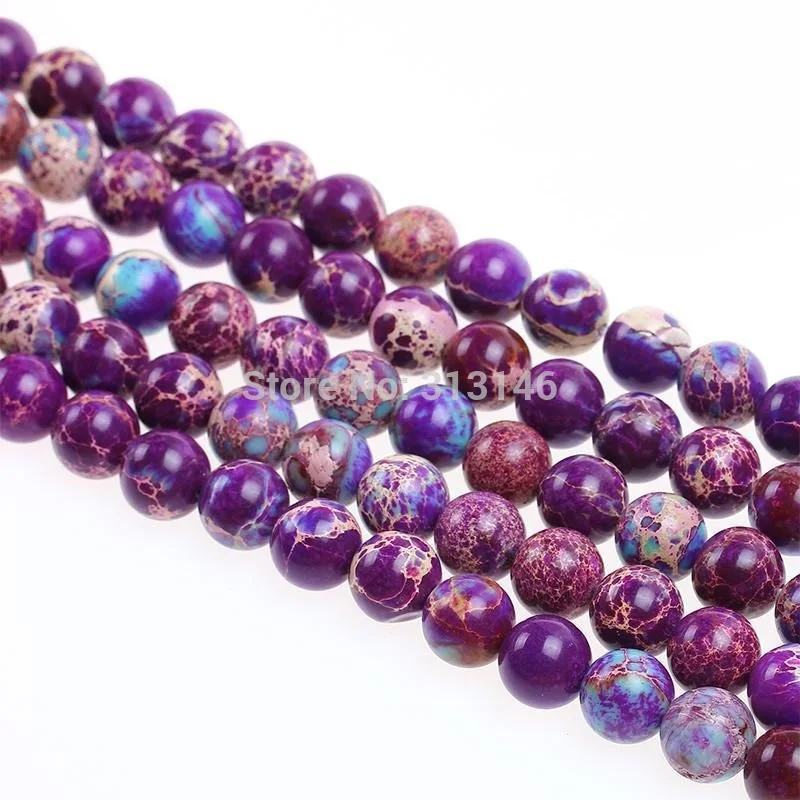 Purple Sea Sediment Натуральный ассорти смешанный драгоценный камень круглые свободные нитяные каменные бусины для DIY ожерелье браслет Изготовление ювелирных изделий Размер на выбор 4 6 8 10 12 14 мм - Цвет: Purple Sea Sediment