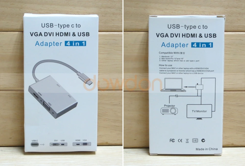 Серебряный USB 3,1 type C USB-C к USB OTG& HDMI& DVI& VGA адаптер для ноутбуков
