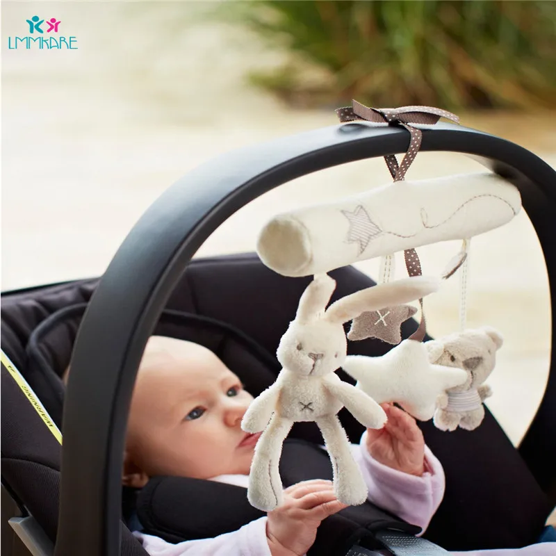 Newborn Toddler Bed Bell Plush Rabbit Music Pacifying Toys Baby Carriage Children's Bedroom Decoration Unisex | Мать и ребенок