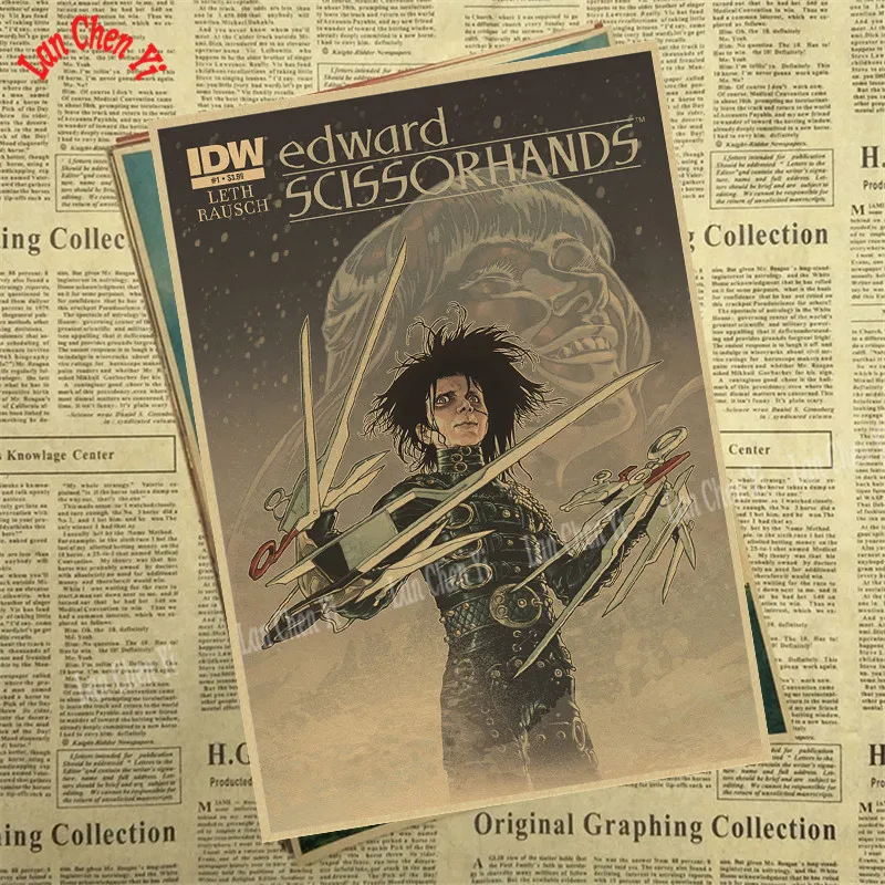 Эдварда Scissorhands винтажная крафт-бумага классический фильм постер художественные изделия для стен бумага краска Наклейка Декор кафе