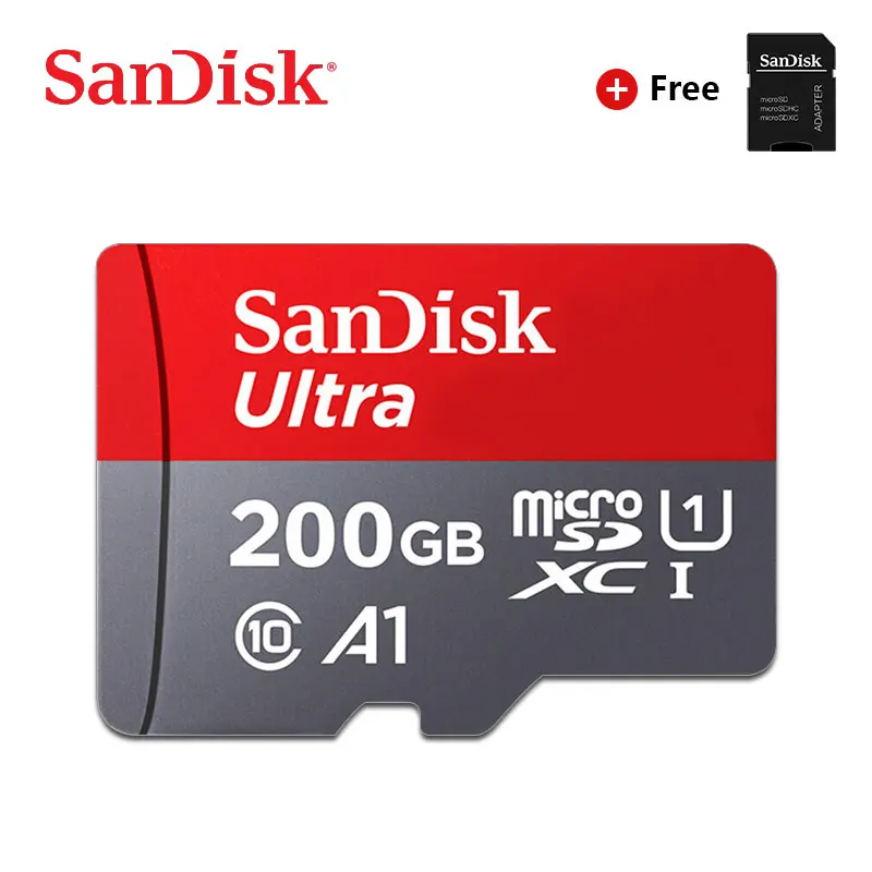 200 ГБ Sandisk Ultra Micro SD 128 ГБ 32 ГБ 64 Гб 256 Гб 16 Гб 400 Гб Micro SD карта SD/TF флэш-карта памяти 32 64 128 Гб microSD для телефона - Емкость: 200 ГБ