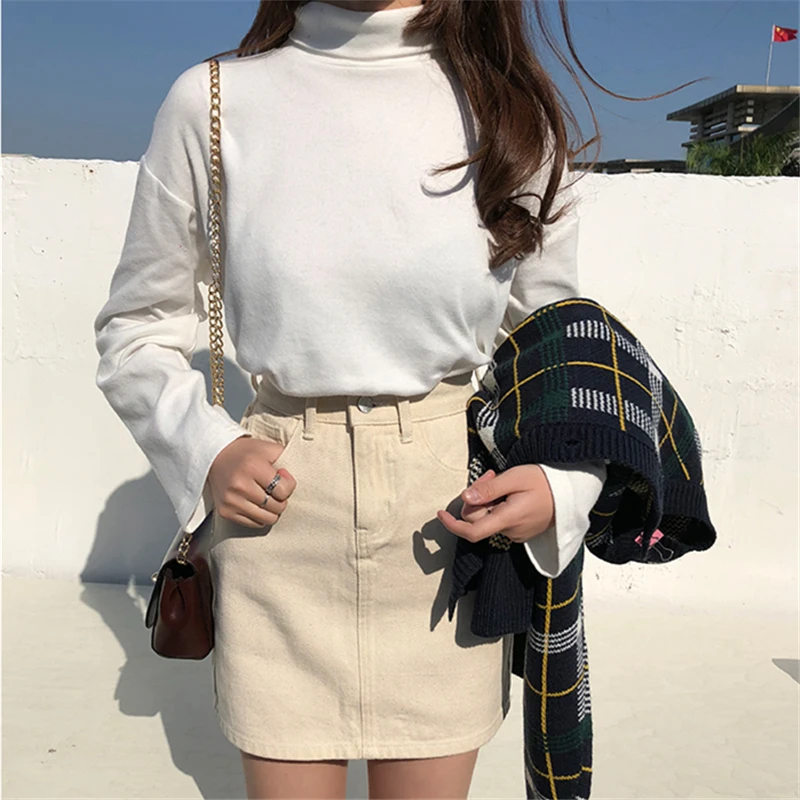 Кей поп Харадзюку Винтаж хлопок бордовый юбка трапеция уличной моды