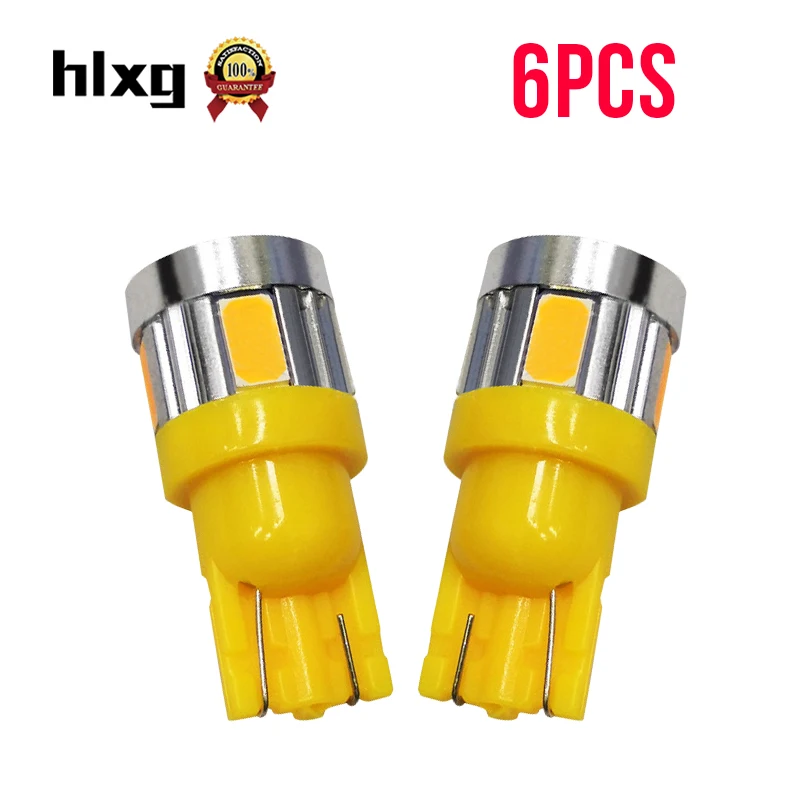 HLXG 6x T10 921 912 лампа для парковки SMD DC Задняя Тормозная 5730 LED W16W Автомобильная