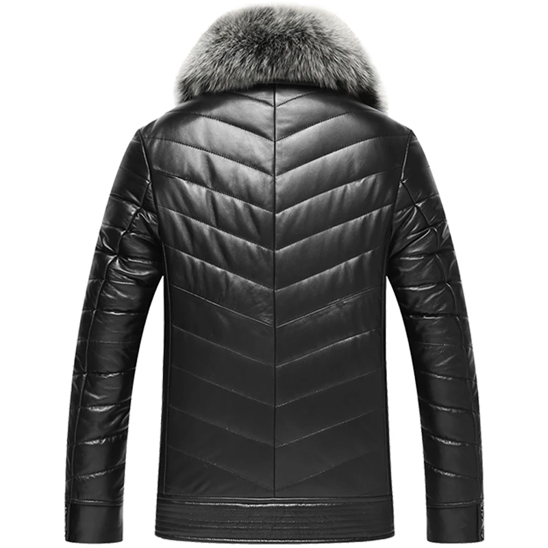 VHO лисьим мехом большой меховой воротник кожаные мотоциклетные натуральная кожа