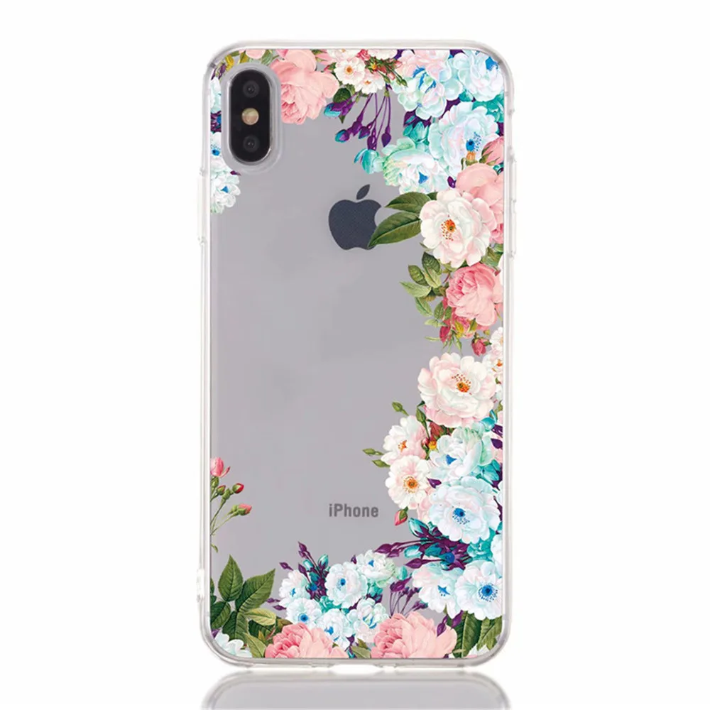 Чехол для телефона iPhone 7 8 6S Plus чехол X XS MAX XR Модный цветочный прозрачный