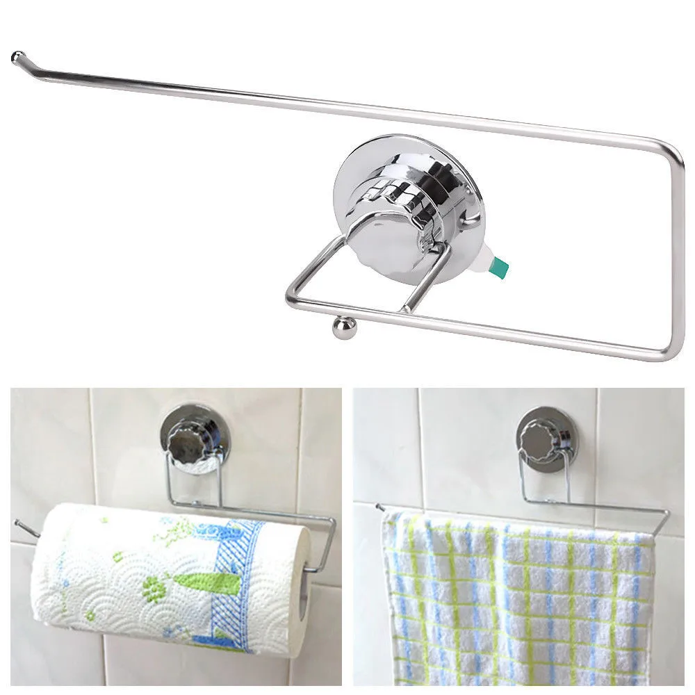 Bathroom Towel rack Stainless Steel Long Roll Paper Suction Cup Rack Wall Mounted Holder Accessories | Дом и сад