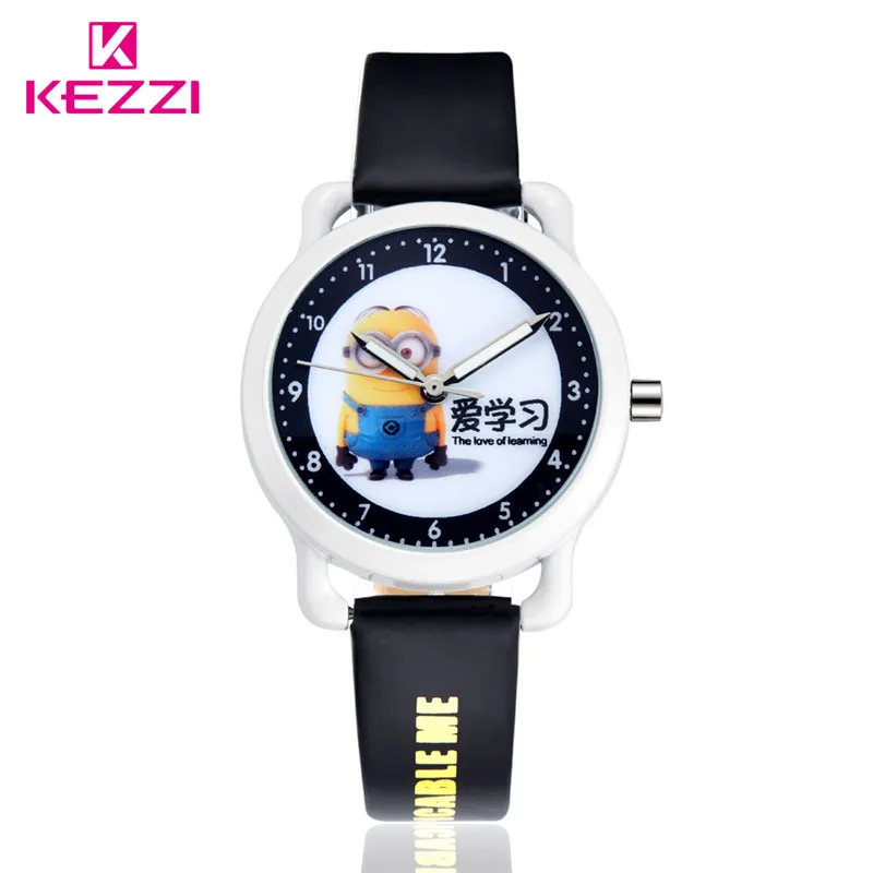 Новое поступление детей Кожаный ремешок мультфильм Стиль Часы кварцевые