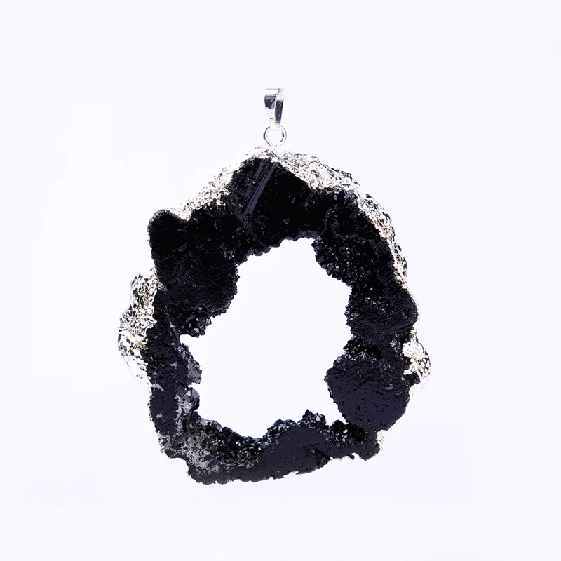 Top quality semi-precious irregular geode druzy natural stone agata pendant DIY jewelry making for necklace | Украшения и