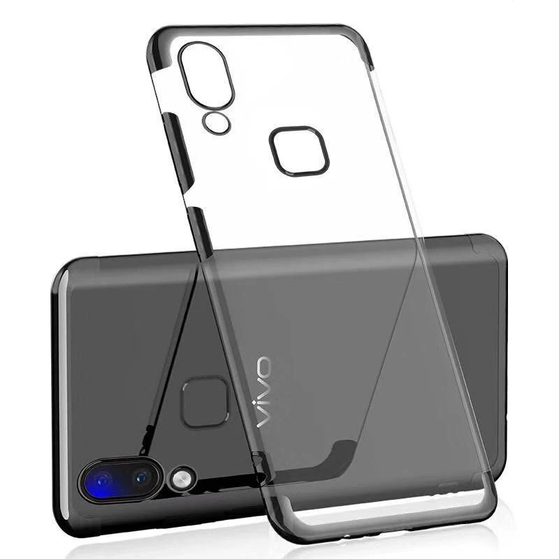 Black Роскошный чехол EXUNTON для VIVO V11 Pro V11i Z3I Z3, мягкий чехол из ТПУ с покрытием для VIVO V11 Pro V11I Z3I Z3, чехол для задней панели телефона - Цвет: Black