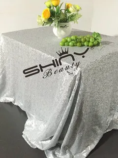 Shinybeauty 60x120-дюймовый прямоугольный блесток скатерть Темно-синие - Цвет: Matte Silver
