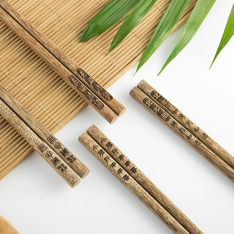 Upors 100Pairs Chopsticks Chinese Natural Wood Chop sticks Korean Handmade Reusable Sushi Set Wholesale Custom logo | Дом и сад