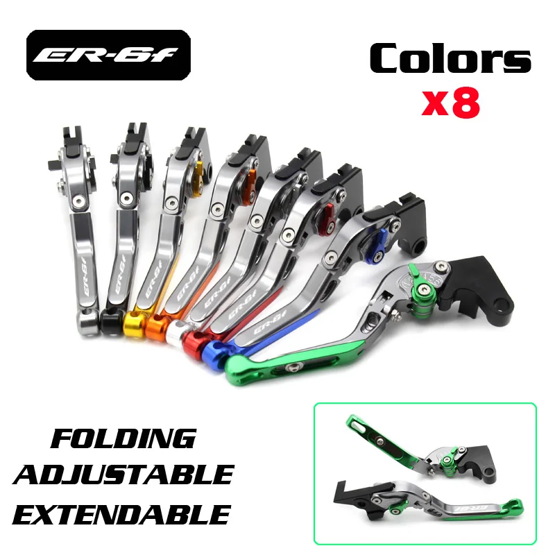 Лазерный Логотип (Versys) для kawasaki ER 6f ER6f 2006 07 08 09 2014 2015 2016 зеленые + титановые рычаги