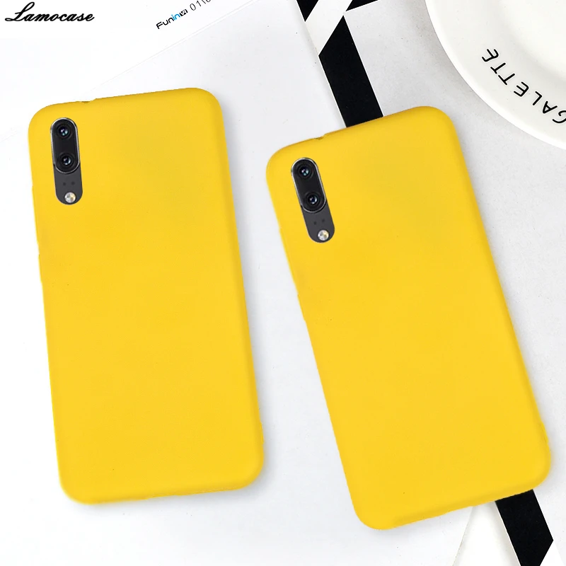 Candy Color Yellow Case For Huawei P20 Pro P10 P9 Plus P8 Lite 2017 Simple Matte Silicone Cover Mate 9 10 |