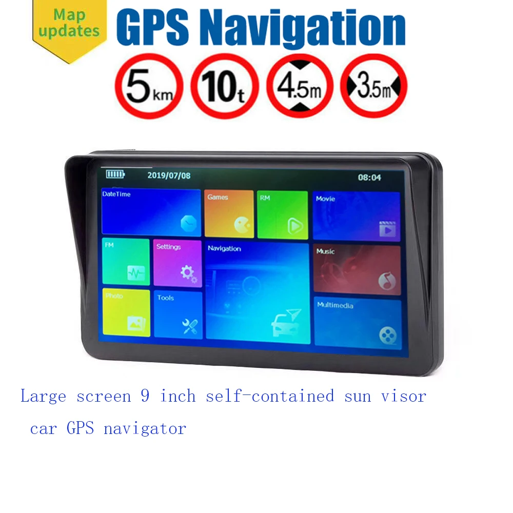 Автомобильный GPS навигатор с большим экраном 9 дюймовый конденсатор поставляется
