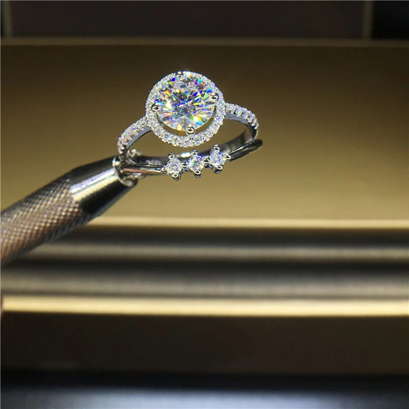 100% 18K 750Au золото Moissanite бриллиантовое кольцо D Цвет VVS с национальным сертификатом MO