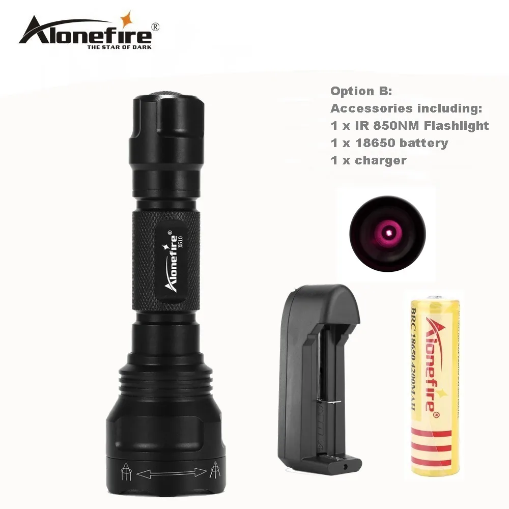 Option B AloneFire X510 5 Вт Инфракрасный красный ИК 850 нм масштабируемый 1-режим ИК-фонарик 850 нм 1 режим ночного видения Инфракрасный фонарик - Испускаемый цвет: Option B