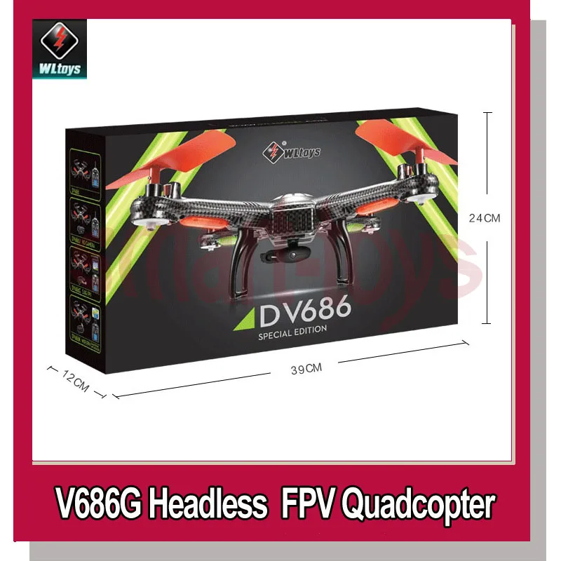 Квадрокоптер WLToys V686G 3 шт. дополнительная батарея 5 8G FPV Безголовый Дрон с камерой 2