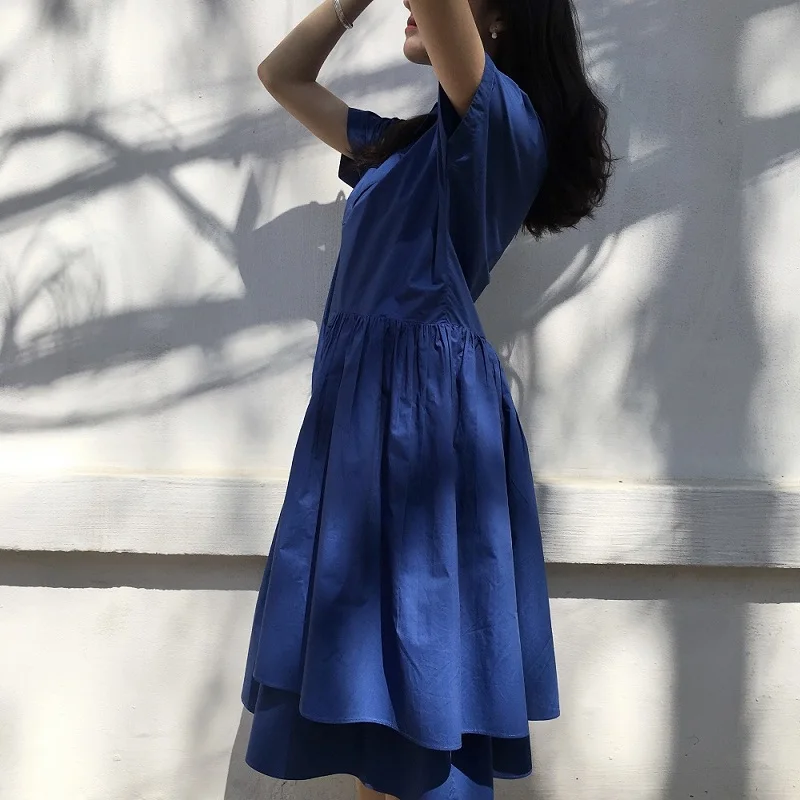2019 модное весеннее Новое корейское стильное платье с высокой талией