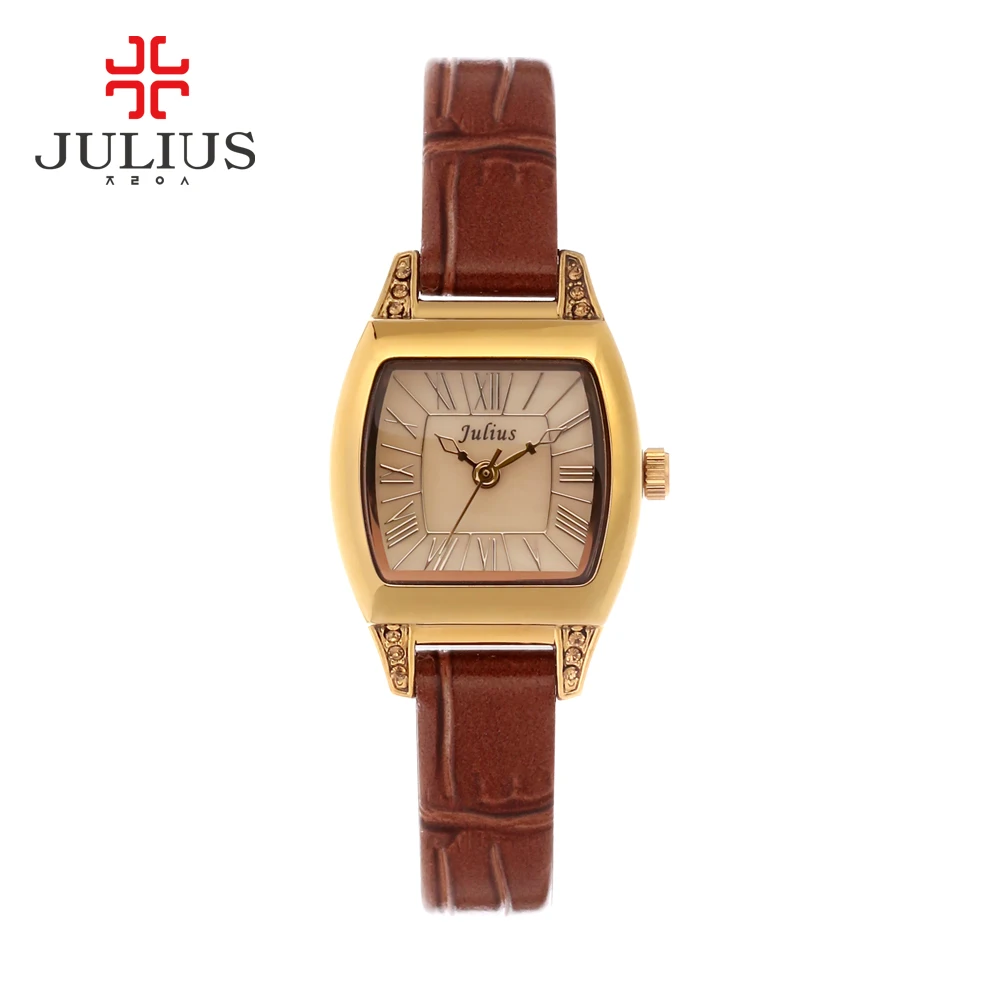 JULIUS JA-759 Montre Femme браслет часы кожаные роскошные антикварные квадратные
