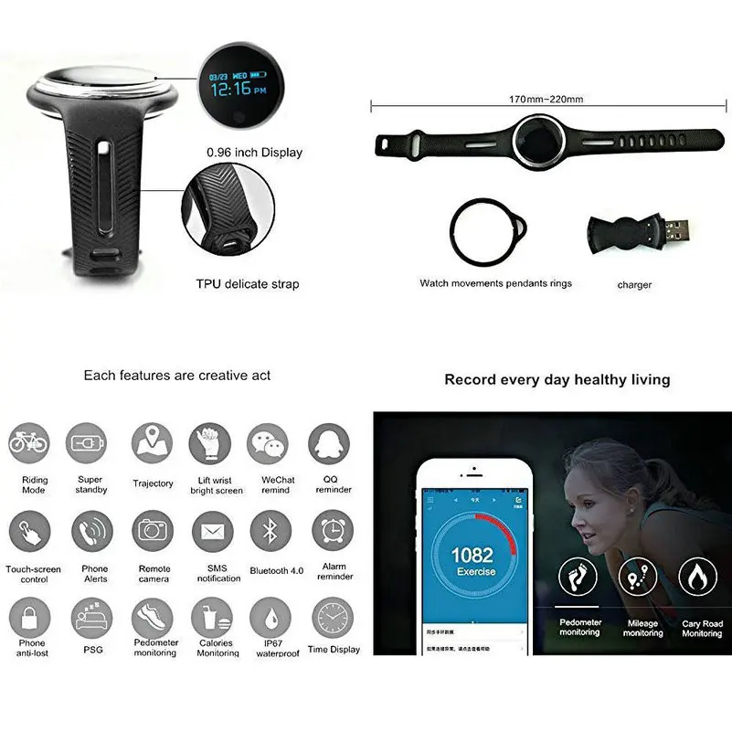 100 шт. E07 Smartband здоровье фитнес трекер Спортивный Браслет Водонепроницаемый