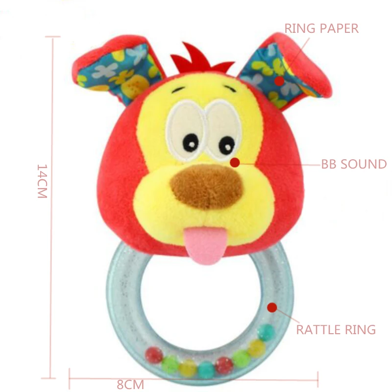 Новорожденный погремушка с героями мультфильмов кольцо мягкий плюшевый