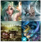 Набор для рукоделия, алмазная вышивка, 5D, стразы, Алмазная мозаика, мультфильм, рыба, девушка, алмазная живопись, вышивка крестом, Русалка, набор, стразы, подарок