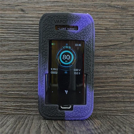 Black purple Текстурированный силиконовый чехол для Vaporesso Lux Nano TC Kit Box Mod электронная сигарета Vape силиконовый чехол с гелевой оболочкой - Цвет: Black purple