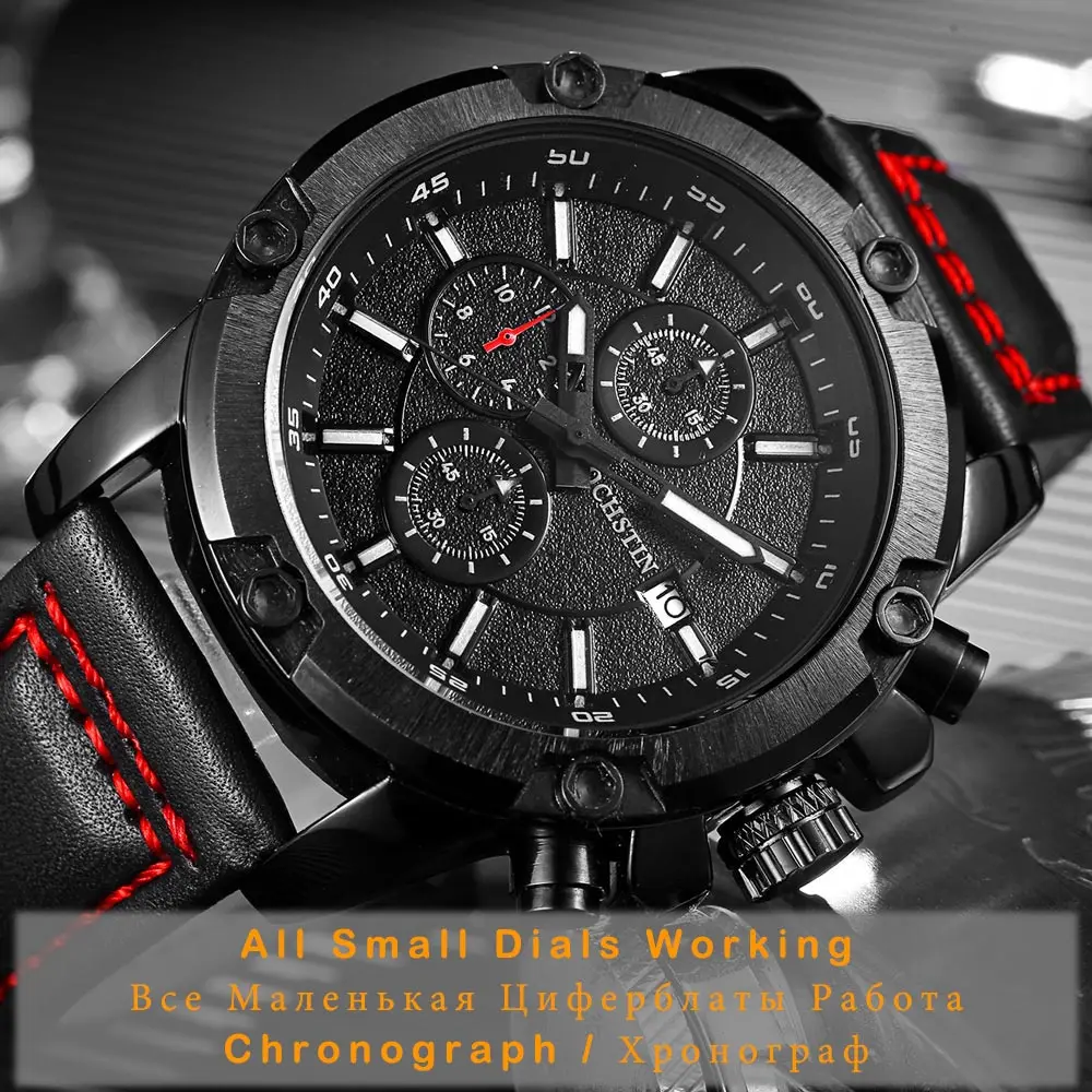 OCHSTIN хронограф мужские часы повседневные лучший бренд Роскошные Кварцевые