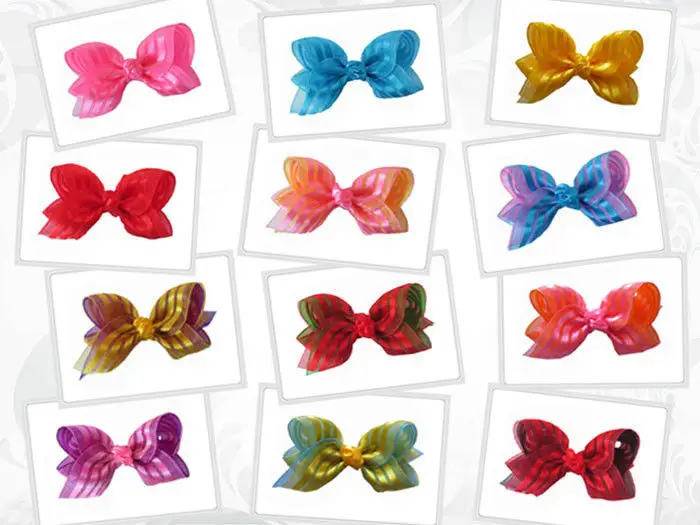 

Free Shipping 20pcs Happy 3.5" ABC chiffon Ribbon Hairbows,kids Girls' Boutique Hair Bows