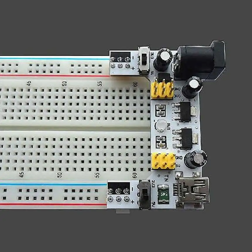 MCIGICM MB102 мини USB интерфейс макетная плата модуль питания Белый 5 в 3,3 В 2 канальная плата MB-102