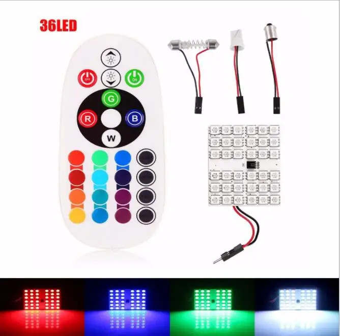 Светодиодная RGB-лампа для салона автомобиля с дистанционным управлением 12 В SMD 5050