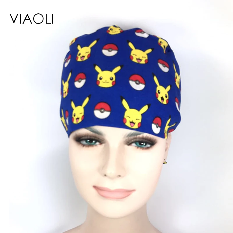 Viaoli новая лабораторная Больничная медицинская хирургическая кепка хлопок печатная медицинская Кепка с эффектом потертости s регулируемая один размер птица - Цвет: photo