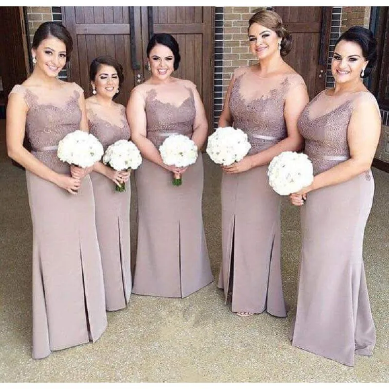 

Country Style Mermaid Bridesmaid Dresses Plus Size 2021 Robe Demoiselle D'Honneur Pour Femme Sheer Wedding Guest Dress